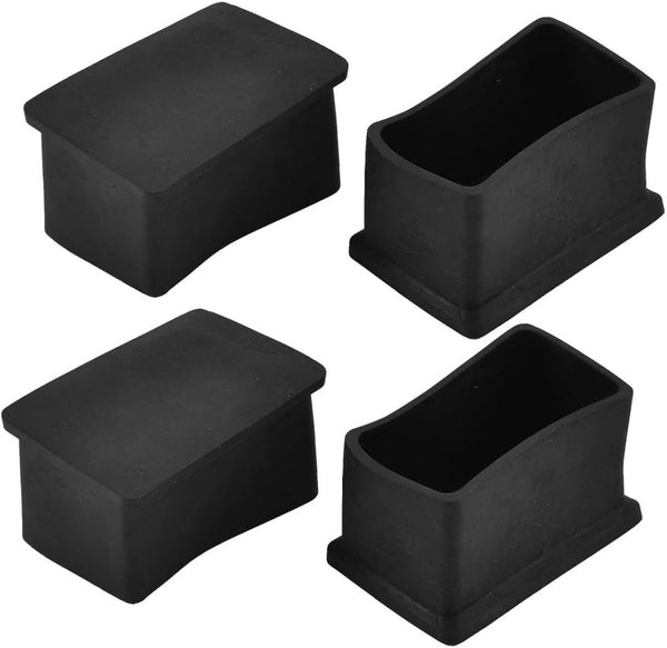 uxcell Rubber Rectangle Chair Leg Caps End Pad Feet Cover Furniture Slider
