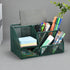 Green Desk Organizer Mesh Drawer Storage, 6 Compartments and Drawer, Desktop Caddy for Stationery, Cosmetics