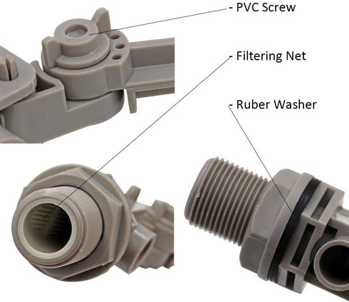 3/4" Plastic Float Valve for Water Tank with Adjustable Arm, Automatic Fill for Pool & Livestock Waterer