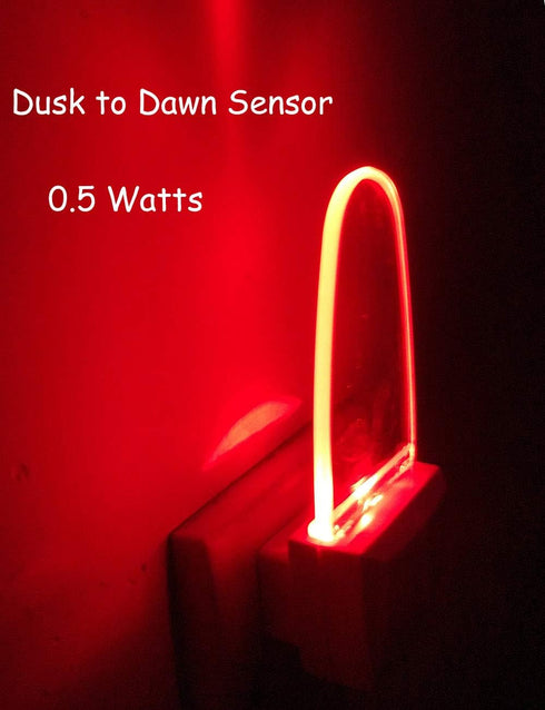 2 Pack GREENIC Red Plug in LED Night Light Dusk to Dawn Sensor for Bedroom, Bathroom, Kitchen, Hallway