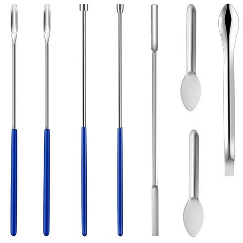8 Piece Capsule Filling Machine Kits for Empty Pill Capsules Filler, Home & Lab Supplies - Micro Tiny Spoon Spatula, Lab Scoop Filling Tray, Herb Powder Tamper Tool, Gel Capsules Size #000 00 0 1 2 3