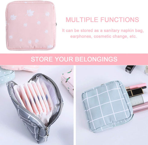 Bag,2pcs Sanitary Napkin Storage Menstrual Cup Pouch,Cotton Cloth Portable Sanitary Napkin Pads Storage Bags Feminine