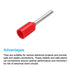 uxcell 2000 Pcs Insulated Ferrule Wire Connector, Electrical Crimp Terminal 22 AWG for Electrical Projects, Red