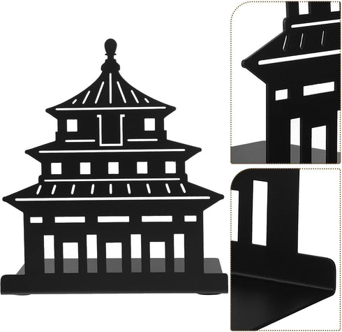 Zerodeko Metal Bookend Book Organizer Reusable Crafted Metal Book Holder for Desktop Reading and File Organization