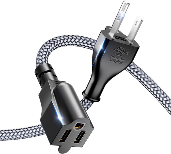 RIKSOIN Extension Cord Outdoor,Universal 3 Prong Extension Cord,18AWG Indoor Extension Cable for PC