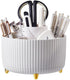 Desk Pencil Pen Holder, 5 Slots, 360° Degree Rotating Organizer, Desktop Storage for Office School Home