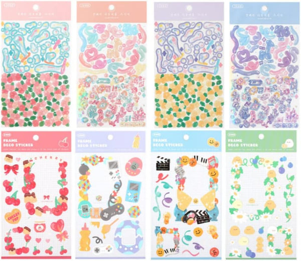 Cute Essential Kawaii Aesthetic Stationery Sticker Pack - 8 Sheets (258+ Stickers) for Planners, Journals, Gifts