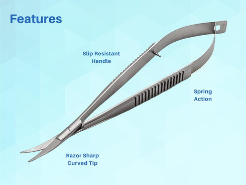 ARTMAN INSTRUMENTS Micro Castroviejo Scissors - 5.5" Curved Set of 3 for Embroidery, Extra Sharp