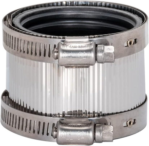 Eastman 2 Inch No-Hub Coupling with Stainless Steel Clamps, 43403