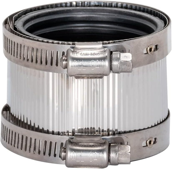 Eastman 2 Inch No-Hub Coupling with Stainless Steel Clamps, 43403