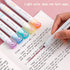 Double-Headed Cute Light Color Eye Protection Highlighter Markers, 6-Pack of 12 Flat Heads for School Supplies