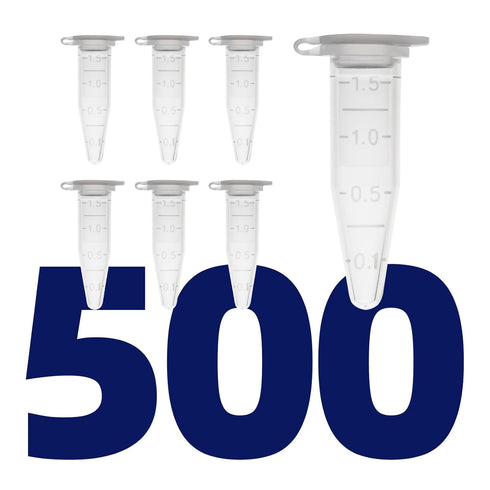 Microcentrifuge Tubes 1.5ml, AyinLab 500pcs Polypropylene Plastic Tubes with Leak-Proof Snap Caps