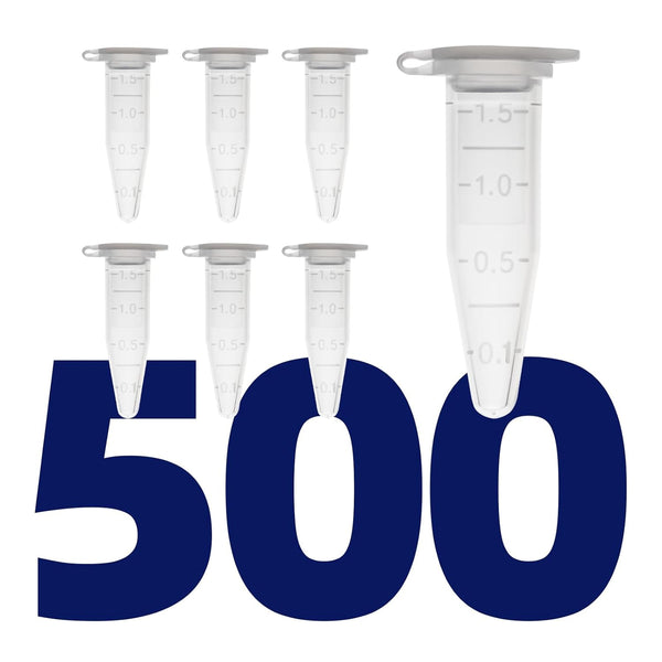 Microcentrifuge Tubes 1.5ml, AyinLab 500pcs Polypropylene Plastic Tubes with Leak-Proof Snap Caps