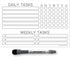 Dry Erase Whiteboard Task Planner - Glassboard Studio Removable Adhesive Decal with Fine-Tip Magnetic Marker