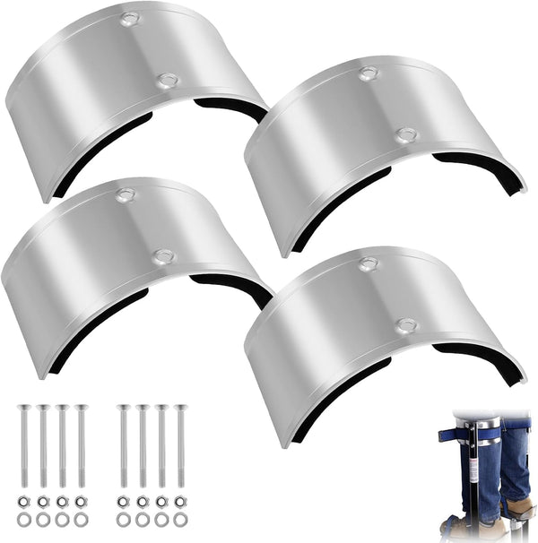 Kandishiex 4PCS Drywall Stilt Replacement Parts, Aluminum Alloy Stilt Accessories, Curved Leg Plates