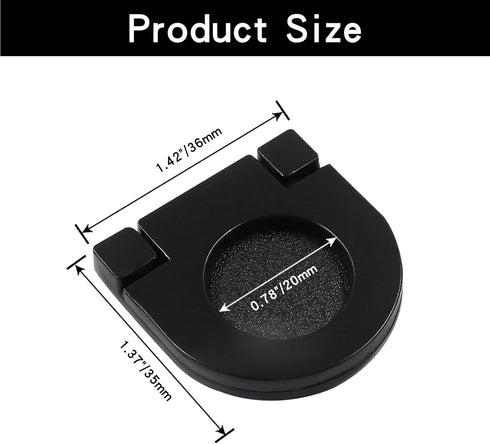 2 Pack Recessed Pull Ring Handles Black Hidden Recessed Type Drawer Mount Handle Deck Cabinet Flush Ring Sliding Door Pull Handle Recessed Furniture Grip with Screws by Coufce