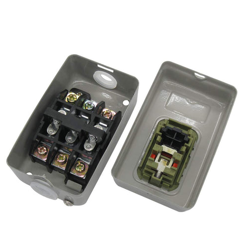 AC 220V/380V Push Button Switch - mxuteuk On/Off Start Stop Switch for 3 Phase Electric Motor Control