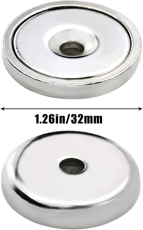 LOVIMAG Neodymium Cup Magnets - Rare Earth Magnets with 100 LBS Holding Force, Dia 1.26 inch, Pack of 8