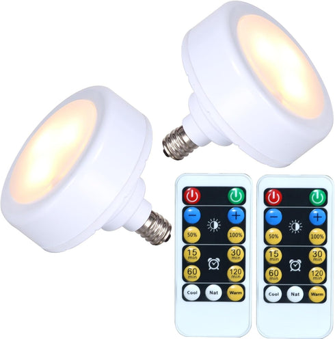 SADOVC 2 Pack Mini E12 Battery Light Blub for Lamp,Battery Operated Light Bulb