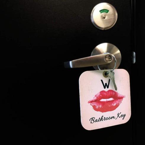 Large Restroom Pass Key Tag Holder with Key Ring for School, Office, Restaurant