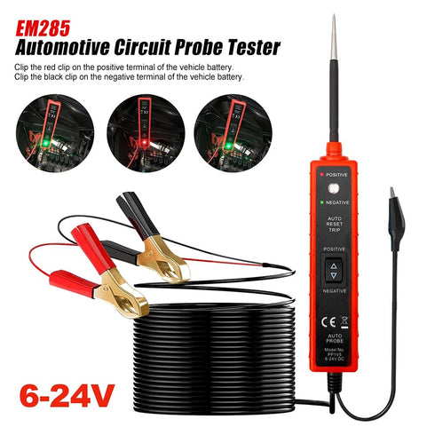 Svzadipe 16Ft 6-24V Automotive Power Circuit Tester with Test Lead DC LED Light Tester Fuse Tester Electric Light Test