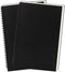 DSTELIN 9 inch x 6 inch Blank Spiral Notebook, 100GSM, Soft Cover, 2-Pack, 160 Pages / 80 Sheets, Black
