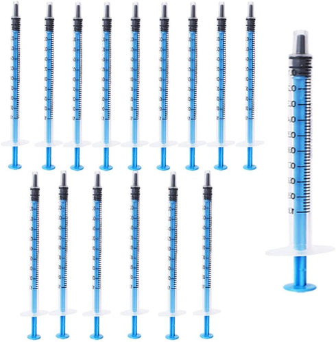 15 pcs 1ML/CC Plastic Syringe Disposable, Individual Sealed Wrap for Scientific Feeding