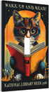HTSAHKV 3 5 Inch Cat Reading Book Wall Plate Light Switch Cover Single Gang Outlet Faceplate Print Plate Cover X