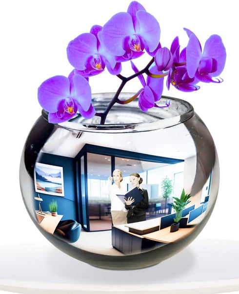 Skywin Convex Mirror Vase, 4.5 Inch Multipurpose Cubicle Mirror, Aesthetic Office Cubicle Accessories, Desk Mirror to