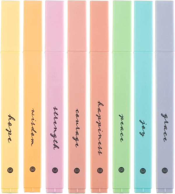 DIVERSEBEE Bible Highlighters - 8 Pack Assorted Colors Pens, No Bleed, Quick Dry Set, Cute Aesthetic Markers for