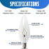 25W 120V E12 B10 Bulbs, Bulbs Dimmable, 2700K (Pack 12) SATONA Base CTC Incandescent Light Transparent Candle Light