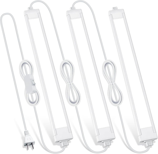 3 Pack Plug in Under Cabinet Lighting for Kitchen, 6500k Bright Under