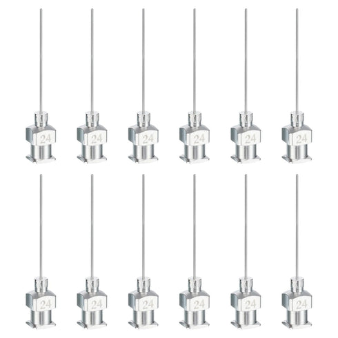 PATIKIL Blunt Tip Dispensing Needle 24G, 12 Pcs 1 Inch Stainless Steel Liquid Dispenser Needles with Lure Lock