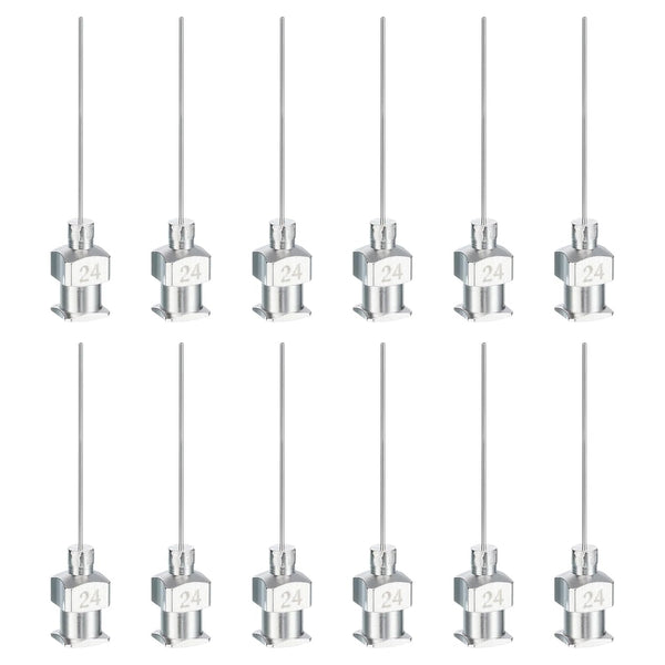 PATIKIL Blunt Tip Dispensing Needle 24G, 12 Pcs 1 Inch Stainless Steel Liquid Dispenser Needles with Lure Lock