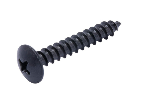 Bolt Dropper No. 8 x 1 Stainless Steel Wood Screws - 25 Pack Black Xylan Coated Phillips Truss Head Screws