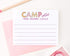 Personalized Camp Stationery for Girls, Personalized FLAT Stationery for Girls, Cute Stationary for Kids Thank You
