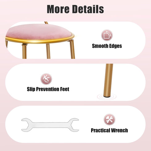 LIWBYYG Deep Pink Vanity Chair, Butterfly-Shaped Dressing Stool Makeup Chair Vanity Chairs Makeup Chairs with Bow