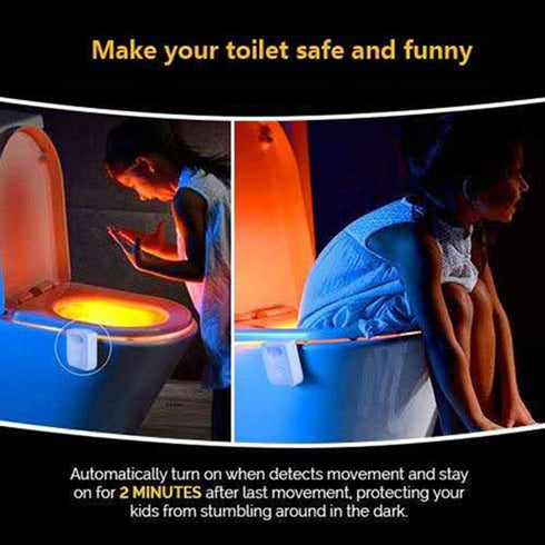 ZEZHOU Toilet Light Motion Sensor - 16 Color LED Night Lights for Toilet Bowl with Aromatherapy, Fun Gifts for Dad, Kids