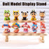 OULIGET Double Deck Wooden Display Riser Stand, Minifigures Doll Model Organizer Stand,Small Plant Perfume Jewelry
