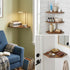 SUYU Set 3 11.8" of Floating Corner Shelves, Rustic Wood Corner Shelf Wall Mounted, L-Shaped Corner Wall Shelf