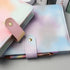 Purple PU Leather Budget Binder Cover for A5 6-Ring Money Organizer, Refillable with Card Pockets