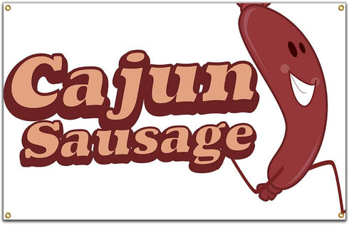 Cajun Sausage 60" Banner Concession Stand Food Truck Single Sided