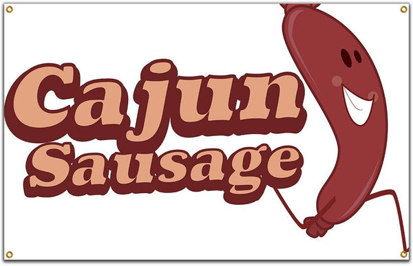 Cajun Sausage 60" Banner Concession Stand Food Truck Single Sided