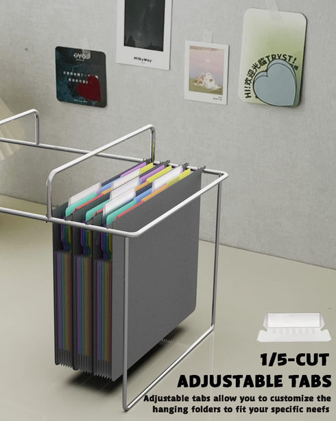 Plastic Expanding Hanging File Folders, 7 Pocket Extra Capacity Accordion Hang Folder, Letter Size, 3 Pack