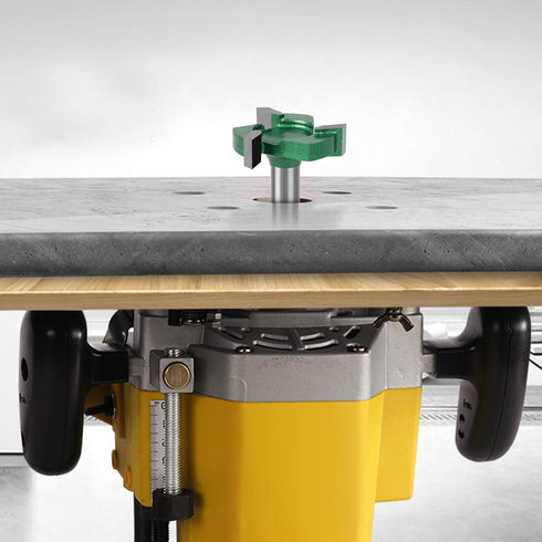 CNC Spoilboard Surfacing Router Bit, 1/4'' Shank, 1-1/4'' Cut Dia, 1/4'' Cut Length, 3 Wings, Professional Woodworking