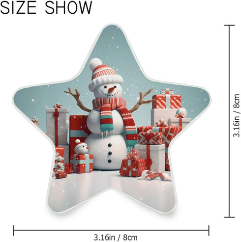 3D ALAZA Snowman Merry Christmas Star Shaped LED Night Light Dusk to Dawn Sensor Plug in Night Home Decor Desk Lamp