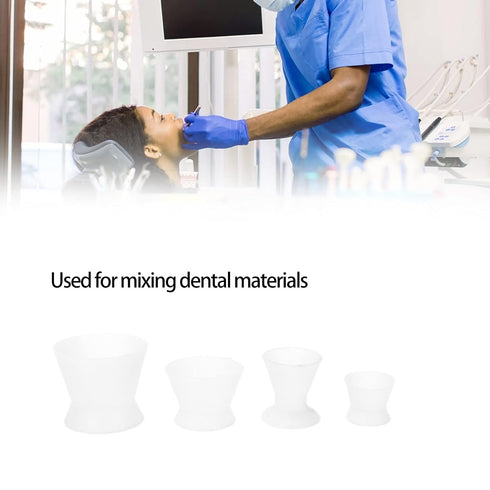 4pcs Silicone Dental Laboratory Mixing Cup Set, Rubber Dental Materials Mixing Bowl, Self-Curing Mixing Cup