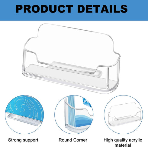 Mototo Acrylic Business Card Holder, 100 Pack Clear Plastic Display Stand for Home Office Exhibition