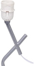 LT1172-SLV 17.13" Simple Designs Metal and Modern Abstract Table Lamp with Drum Fabric Shade, Bedroom, Office, Living