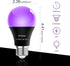 2 Pack LED Black Light Bulbs, A19 9W UV, Replace Up to 100W, E26 Base, Glow in the Dark for Body Pain & Halloween